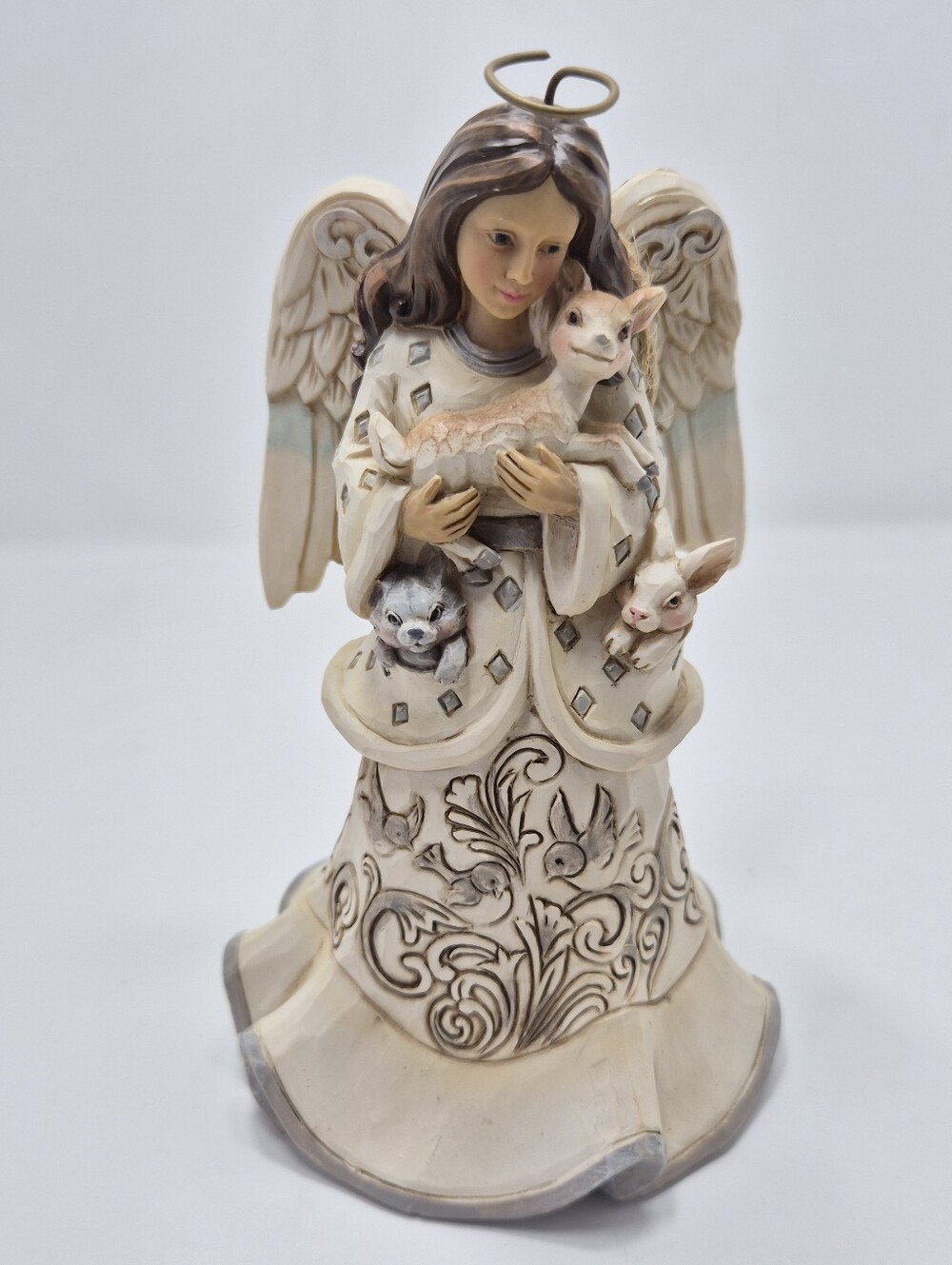 Jim Shore Heartwood Creek White Woodland Angel Holding Fawn Figurine 4058736
